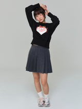 HEART SWEATSHIRT - BLACK