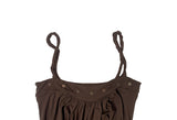 Ranky Vintage Button Balloon Shirring Sleeveless