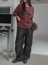 Furby Pintuck Denim String Pants
