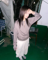 (3color) Cowl Two-Way Neck Stripe Hoodie