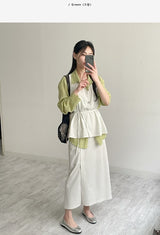 [Unisex] Fomi Linen Check Over Fit Shirt