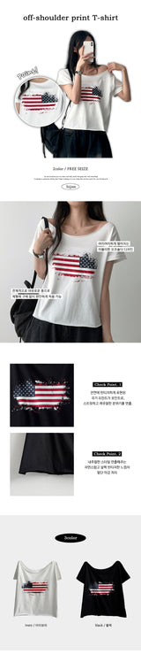 Edding Unfoot オフショルダープリント半袖