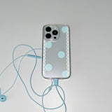 [MADE] [+MagSafe] POLKA LACE PHONE CASE MINT (clear jelly hard)