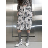 DRAWING ZIPPER SKIRT