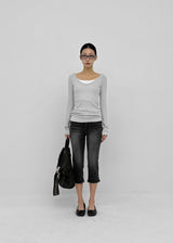 [MADE] Rulind Two-Way V-neck Long Sleeve T-shirt