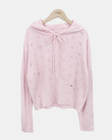 Mamel Punching Hood Knit Cardigan