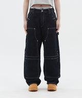 Stud Detail Carpenter Denim Pants_Indigo