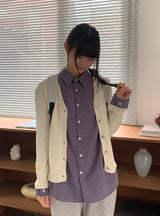 [ユニセックス] ティルトドチェックオーバーロングスリーブシャツ