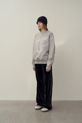 SWEATSHIRT EARTHYUSE NEEDLEWORK - GRAY