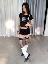 Bear dot banding casual short pants