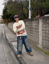 No.0988 lettering angora KNIT (3color)