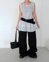 Dot Cancan Long Blouse & Mini Dress
