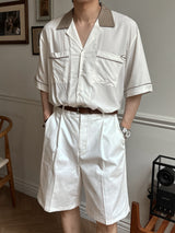 ASCLO One Tuck Cotton Half Pants (4color)