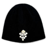 Drop Bead Angora Short Beanie [Black]