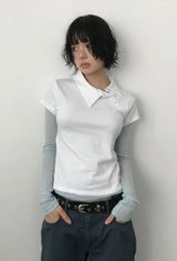 UNBAL COLLAR TEE