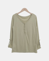 Tinel Shirring Roll-Up Long Sleeve T-Shirt