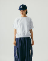 [AG.W] Round Raglan Sweat Half Tee - White Melange