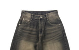 Kafun Vintage Washing Denim Wide Pants
