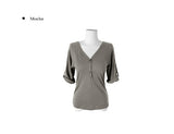 Poti Button V-Neck Roll-Up Three Quarter T-Shirt
