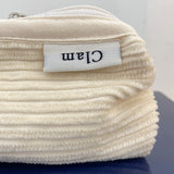 Clam round pencilcase _ Corduroy snow