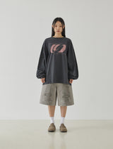 Halftone Logo Long Sleeve (Charcoal)