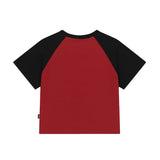 バットラグランクロップTシャツ_レッド