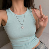 Crystal Heart Tile Necklace