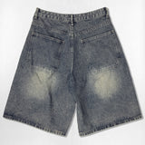 Basic Washing Bermuda Denim Pants - 2COLOR