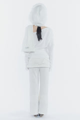 CARRIE HOODED MUFFLER ivory