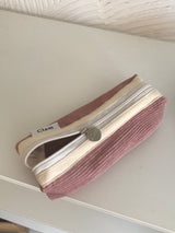 Clam round pencilcase _ Corduroy warm pink
