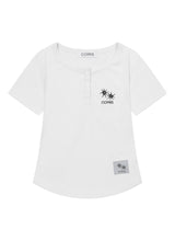 ARINA BUTTON CROP HALF T (4COLOR)