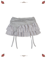 LACE GATER FRILL SKIRT [MELANGE]
