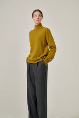 Cashmere turtle neck knit (Mustard)