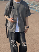 Minimal round short sleeve cardigan 2C