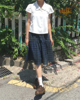 Kiro Checkered Cancan Banding Midi Skirt