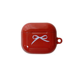 ribbon glossy airpods case(red)