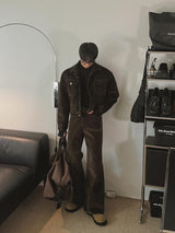 Winter Velvet Denim Bootcut Pants (2color)
