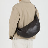 Split Half Moon Messenger Bag_Dark brown