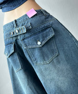 If Side Pintuck Denim Bermuda Shorts 3color