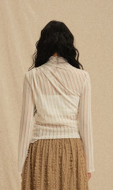 See-through turtleneck T-shirts Ivory (Ver. SS)