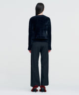 Chain Link Furry Cardigan _ BLACK