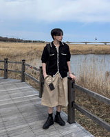 (belt presentation) Cotton Bermuda Pants