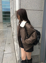 Zelda Vintage Leather Fur Mustang Jumper