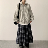 Ronnie checkered frill long skirt