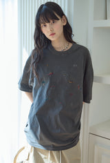 26SS★ Dino Stitch Embroidered Pigment Short Sleeve Tee