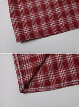 #レッドオータムチェッククロップシャツ (3color)