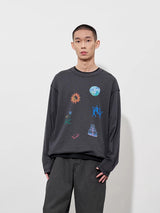 FMACM Hand-painted Printed Bamboo Cotton Cool Feeling Long Sleeve T-Shirt
