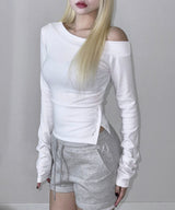 Button One Off-Shoulder Top (3colors)