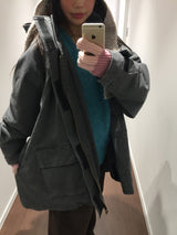 Shearling Overfit Cotton Field Jacket (2 Colors)
