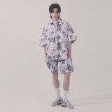 tie-dye cargo shorts_white